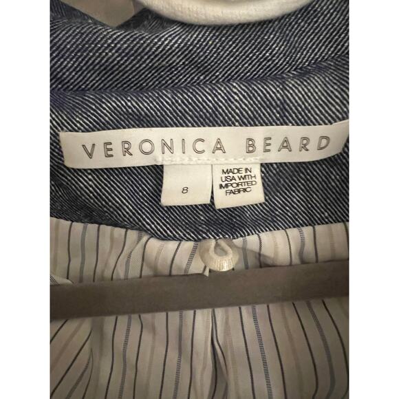 Veronica Beard Chambray Dickey Jacket Sz 8 & Hoodie Insert OS Removable Academia - Picture 5 of 9